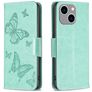 Mobigear Butterfly Housse iPhone 15 Plus Etui Porte-Monnaie - Vert