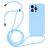 Mobigear Lanyard iPhone 14 Pro Silicone Coque avec cordon - Bleu layette