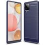 Mobigear Brushed Slim Coque Samsung Galaxy A12 Coque arrière en TPU Souple - Bleu