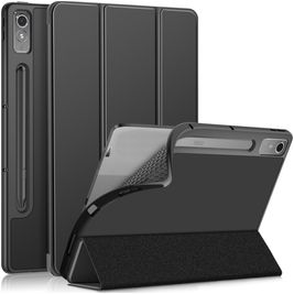 Mobigear Tri-Fold Gel Coque Lenovo Tab P12 Etui en TPU,Similicuir - Noir