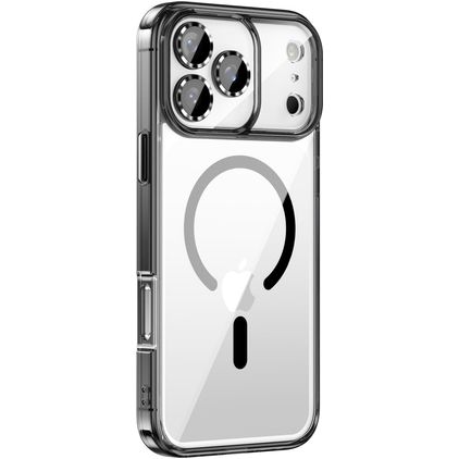 Valenta Trend iPhone 18 Pro MagSafe Plastique rigide Coque arrière - Transparent / Noir