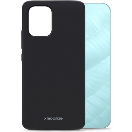 Mobilize Rubber Gelly Coque OPPO A6x Coque arrière en TPU Souple - Noir