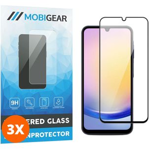 Mobigear Premium Samsung Galaxy A25 Verre trempé Protection d'écran - Compatible Coque - Noir (Lot de 3)