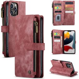 Caseme C30 Housse iPhone 13 Pro Max Etui Porte-Monnaie - Rouge