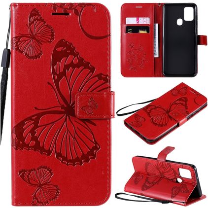 Mobigear Butterfly Housse Samsung Galaxy A21s Etui Porte-Monnaie - Rouge