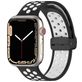 Mobigear Sport Plus Mag Bracelet Silicone Apple Watch Fermeture magnétique - 42/41/40/38 mm - Blanc / Charcoal