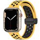 Mobigear Sport Plus Mag Bracelet Silicone Apple Watch Fermeture magnétique - 42/41/40/38 mm - Noir / Jaune