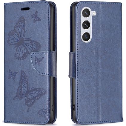 Mobigear Butterfly Housse Samsung Galaxy S24 Etui Porte-Monnaie - Bleu