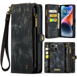 Caseme 008 Housse iPhone 14 Etui avec Coque Détachable Porte-Monnaie - Noir