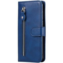 Mobigear Zipper Housse Xiaomi Redmi Note 9 Etui Porte-Monnaie - Bleu