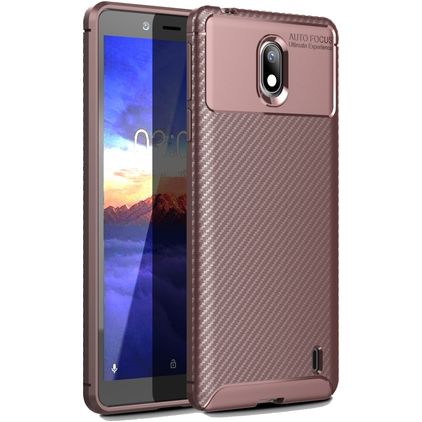 Mobigear Racing Coque Nokia 1 Plus Coque arrière en TPU Souple - Marron