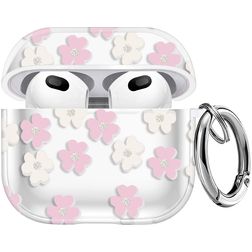 Mobigear Flowers Coque Apple AirPods 3 Coque Rigide - Blanc / Rose