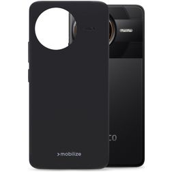 Mobilize Rubber Gelly Coque POCO F7 Ultra Coque arrière en TPU Souple - Noir