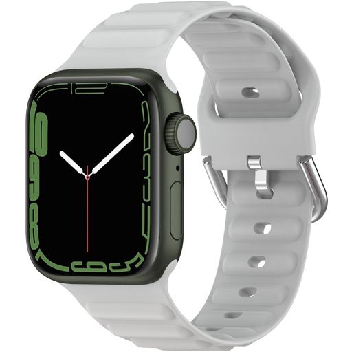 Mobigear Bumpy Bracelet Silicone Apple Watch Fermeture boucle ardillon - 42/41/40/38 mm - Gris