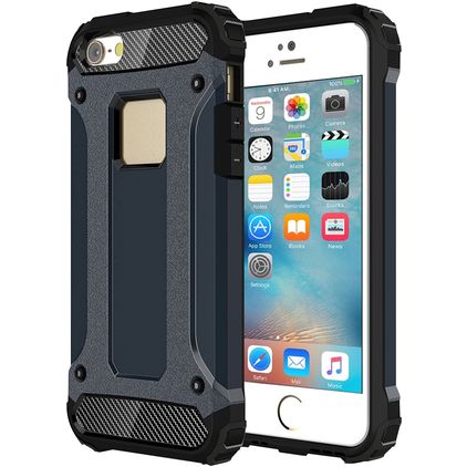 Mobigear Outdoor Coque iPhone SE (2016) Coque arrière Rigide Anti-Chocs - Dark Blue