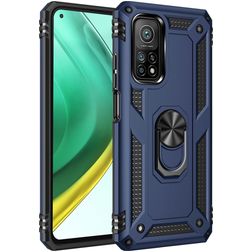 Mobigear Armor Ring Coque Xiaomi Mi 10T Pro Coque arrière Rigide Anti-Chocs avec Anneau-Support - Bleu