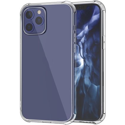Mobigear Cushion Coque Transparente iPhone 12 Pro Max Coque arrière en TPU Souple Anti-Chocs - Transparent
