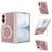 Mobigear 360 Rotating Ring Coque Samsung Galaxy Z Fold 8 MagSafe Coque arrière Rigide avec Anneau-Support - Rose