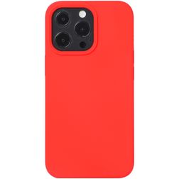 Mobigear Rubber Touch Coque iPhone 14 Pro Coque arrière en Silicone - Rouge