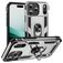 Mobigear Armor Ring Coque iPhone 17 Pro Coque arrière Rigide Anti-Chocs avec Anneau-Support - Argent