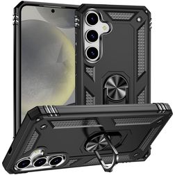 Mobigear Armor ring Coque Samsung Galaxy S25 Coque arrière Rigide Anti-Chocs avec Anneau-Support - Noir