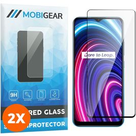 Mobigear Premium Realme C25Y Verre trempé Protection d'écran - Compatible Coque - Noir (Lot de 2)