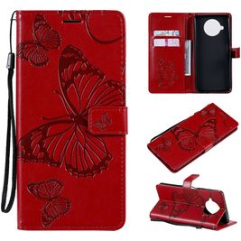 Mobigear Butterfly Housse Xiaomi Mi 10T Lite Etui Porte-Monnaie - Rouge