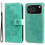 Mobigear Flowers Housse iPhone 17 Pro Etui Porte-Monnaie - Vert
