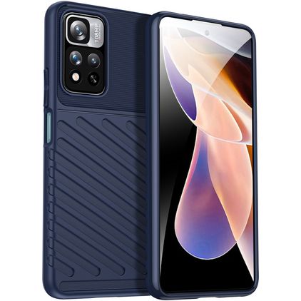Mobigear Groove Coque Xiaomi Redmi Note 11T Coque arrière en TPU Souple - Bleu