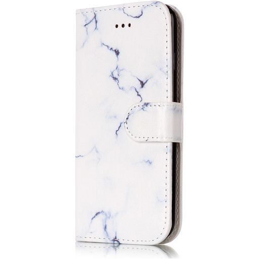 Mobigear Marble Housse iPhone SE (2020) Etui Porte-Monnaie - White Marble