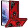 Mobigear Armor Ring Samsung Galaxy S23 Ultra Plastique rigide Coque arrière Antichoc avec bague de maintien - Rouge