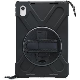 Xccess Survivor All-round Coque iPad Pro 11 Pouces (2022) Coque arrière en Plastique rigide,Silicone + Bandoulière + Support Amovible - Noir