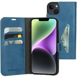 Mobiparts Classic Wallet iPhone 14 Plus Étui Portefeuille - Steel Blue