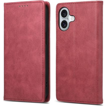 Mobigear Wallet Housse iPhone 16 Etui Porte-Monnaie - Rouge