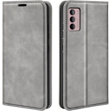 Mobigear Retro Slim Housse Motorola Moto G42 Etui Porte-Monnaie - Gris