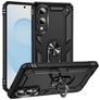 Mobigear Armor Ring Coque Samsung Galaxy S25 Edge Coque arrière Rigide Anti-Chocs avec Anneau-Support - Noir