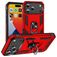 Mobigear Armor Ring Coque iPhone 17 Pro Max Coque arrière Rigide Anti-Chocs avec Anneau-Support - Rouge