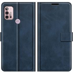 Mobigear Wallet Housse Motorola Moto G10 Etui Porte-Monnaie - Bleu