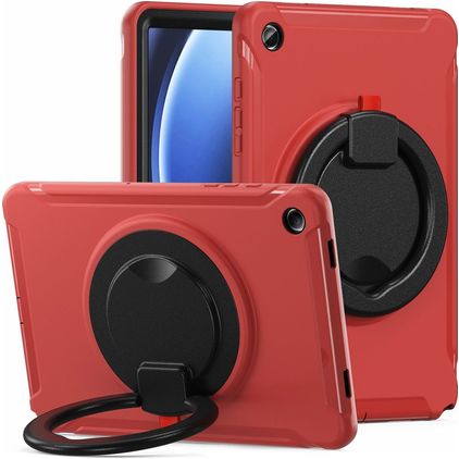 Mobigear RingGuard Samsung Galaxy Tab A9 Plus (2023) Plastique rigide / Silicone Coque arrière + Support - Rouge