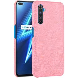 Mobigear Croco Coque Realme X50 Pro Coque arrière Rigide - Rose
