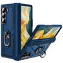 Mobigear Armor Ring Samsung Galaxy Z Fold 6 Plastique rigide Coque arrière Antichoc avec bague de maintien - Bleu marine
