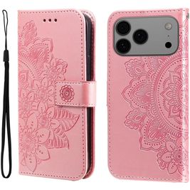Mobigear Flowers Housse iPhone 17 Pro Max Etui Porte-Monnaie - Rose doré