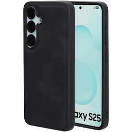 Mobiparts Classic Coque Samsung Galaxy S25 MagSafe Coque arrière en TPU,Similicuir - Graphite Black