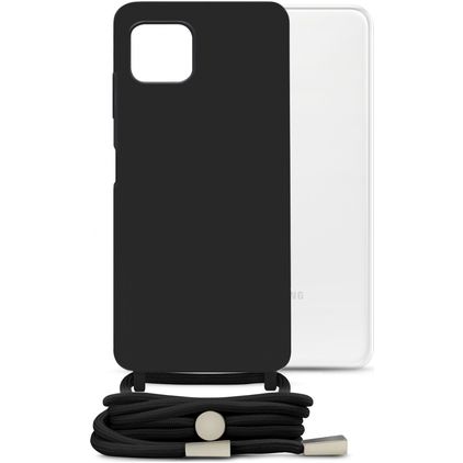 Mobilize Lanyard Gelly Samsung Galaxy A22 5G Coque avec cordon en TPU Souple - Noir