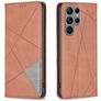 Mobigear Rhombus Slim Housse Samsung Galaxy S25 Ultra Etui - Marron