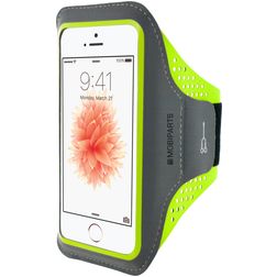 Mobiparts Comfort Fit Brassard Téléphone iPhone SE (2016) Brassard Coque de Sport en Neoprène - Neon Green