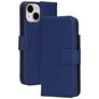 Mobiparts Wallet Housse iPhone 15 MagSafe Etui en Cuir Véritable Porte-Monnaie - Bleu