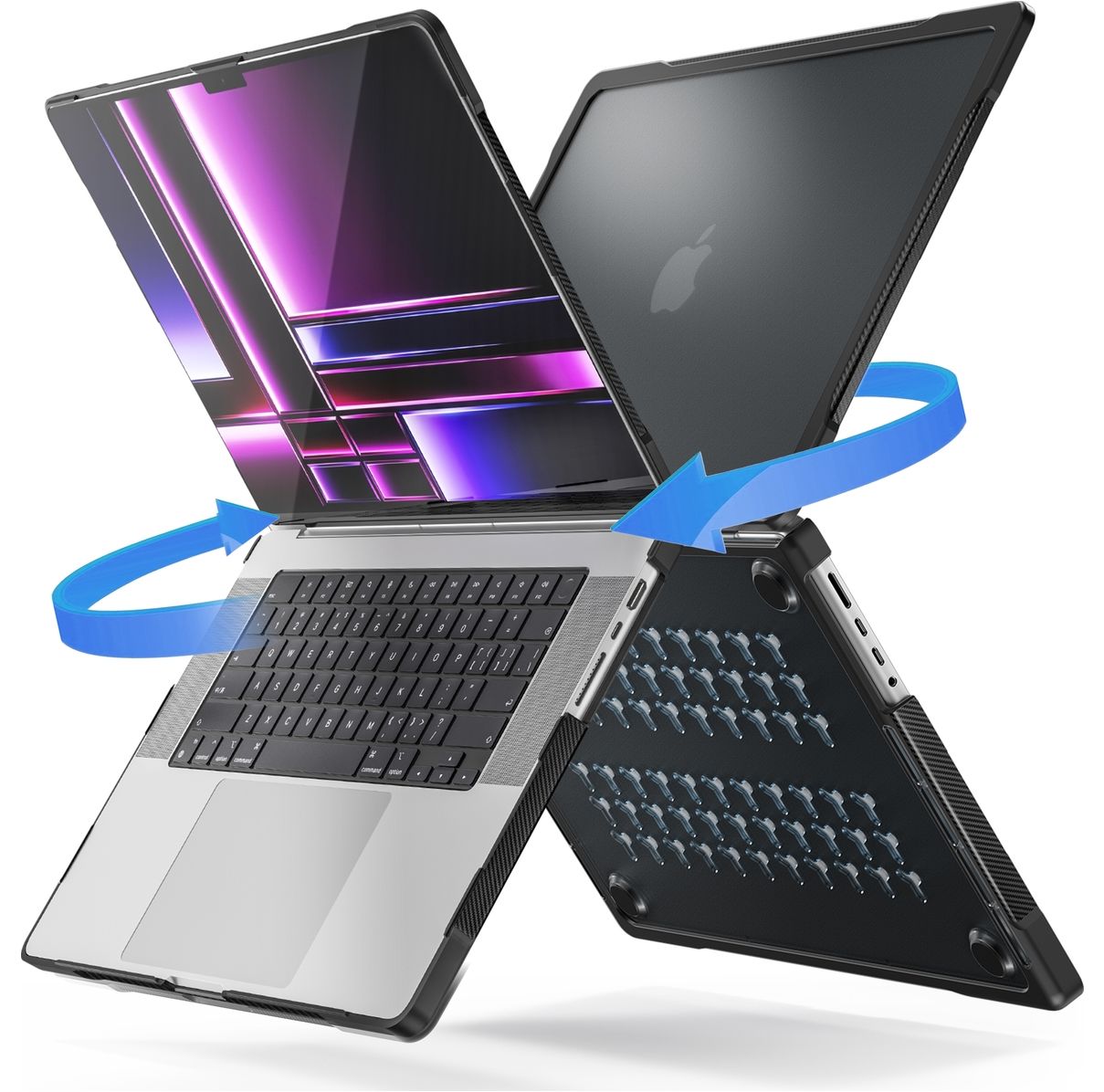 Coque Complète MOSISO Pour MacBook Pro 16" (M1/M2/M3 2021-2024) - Protection 360° + Sac + Cache Webcam + Film écran - 12