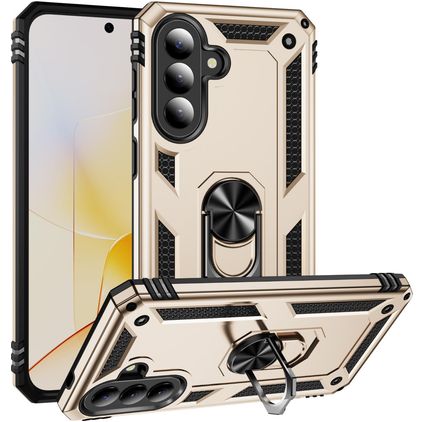 Mobigear Armor ring Coque Samsung Galaxy A57 Coque arrière Rigide Anti-Chocs avec Anneau-Support - Or