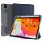 Mutural Tri-Fold Tough Coque iPad Pro 11 Pouces (2022) Etui + Porte-crayon - Noir / Bleu Marin